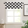 thumbnail image 3 of Kitchen Curtain Valance for Kitchen and Bathroom Room Darkening Rod Pocket Window Treatment Valance,Simple Black and White Checkered Flag 1 Panel, 54 x 18 Inch, 3 of 5