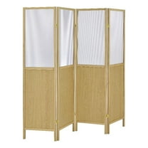 Mattison 4-Panel Room Divider Folding Shoji Screen Natural