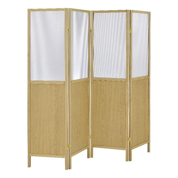 Mattison 4-Panel Room Divider Folding Shoji Screen Natural