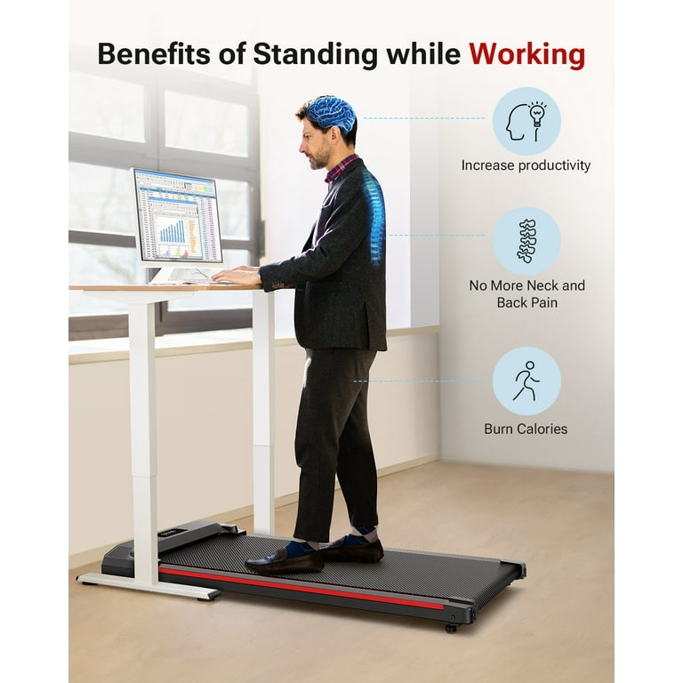 Walking Pad 2 in 1 Under Desk Treadmill Portable Home Office Workout Exercise Equipment with Remote Control Walmart