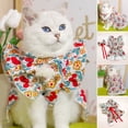 thumbnail image 2 of Flower Print Dog Princess Dress Set - 1 Set, Ruffled Sleeves, Cat Summer Dress with Headgear, Pet Supplies, 2 of 7