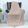thumbnail image 4 of Abstract Soft Flannel Fleece Throw Blanket, Stitching Like Looking Retro Style Circular Motifs Round Formations, Cozy Plush for Indoor and Outdoor Use, 60" x 80", Eggshell and Chocolate, by Ambesonne, 4 of 5