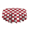 thumbnail image 5 of Red and White Checkered Pattern Round Tablecloth 60"x60",Wrinkle Wipeable Table Cloth for Kitchen Dining Room Picnic Patio Party, 5 of 6