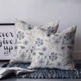 thumbnail image 2 of 18x18 Pillow Covers Set of 2, Blue Flower Vintage Throw Pillow Covers Decorative Couch Cushion Case, Abstract Ethnic Floral Pastoral Microfiber Square Pillowcases for Bedroom Car Living Room, 2 of 7