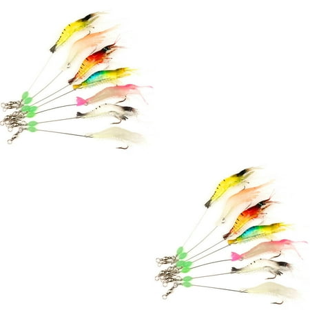 US 14-28Pack Soft Luminous Artificial Shrimp Lure Set Shrimp Shrimp Fishing