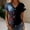 Black, variant on Women Patriotic T Shirt American Flag V Neck 4th of July Top Asymmetrical Half Star Half Stripe Glitter Rose Crystal Rhinestone Sparkle Summer Tee Hot Pink,L