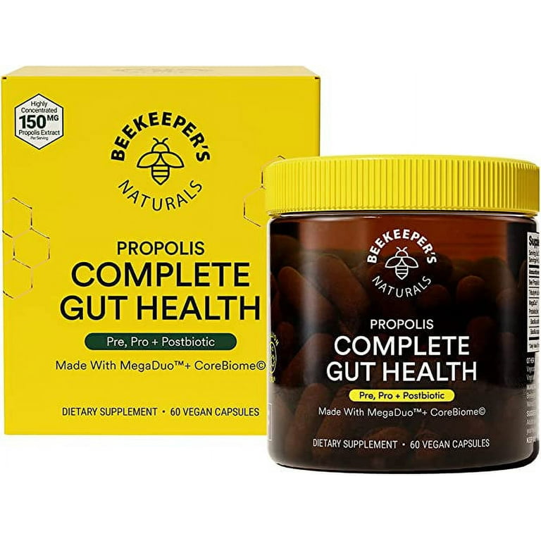 Beekeeper's Naturals B.Biome, Complete Gut & Digestive Health Supplement,  60 Ct 