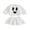 Beige, variant on RUINIXCW Kids Girl Halloween Outfit Smiling Eyelashes Embroidery Long Sleeves Plush Sweatshirt and Mini Skirt 2 Pcs Set