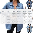 thumbnail image 3 of Jerdar Women's Oversized Denim Shirt Jacket Long Sleeve Button Down Jean Shacket with Frayed Hem for Fall Casual Daily Wear L, 3 of 8