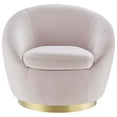 thumbnail image 6 of Modway Buttercup Performance Velvet Swivel Chair in Gold Pink, 6 of 7
