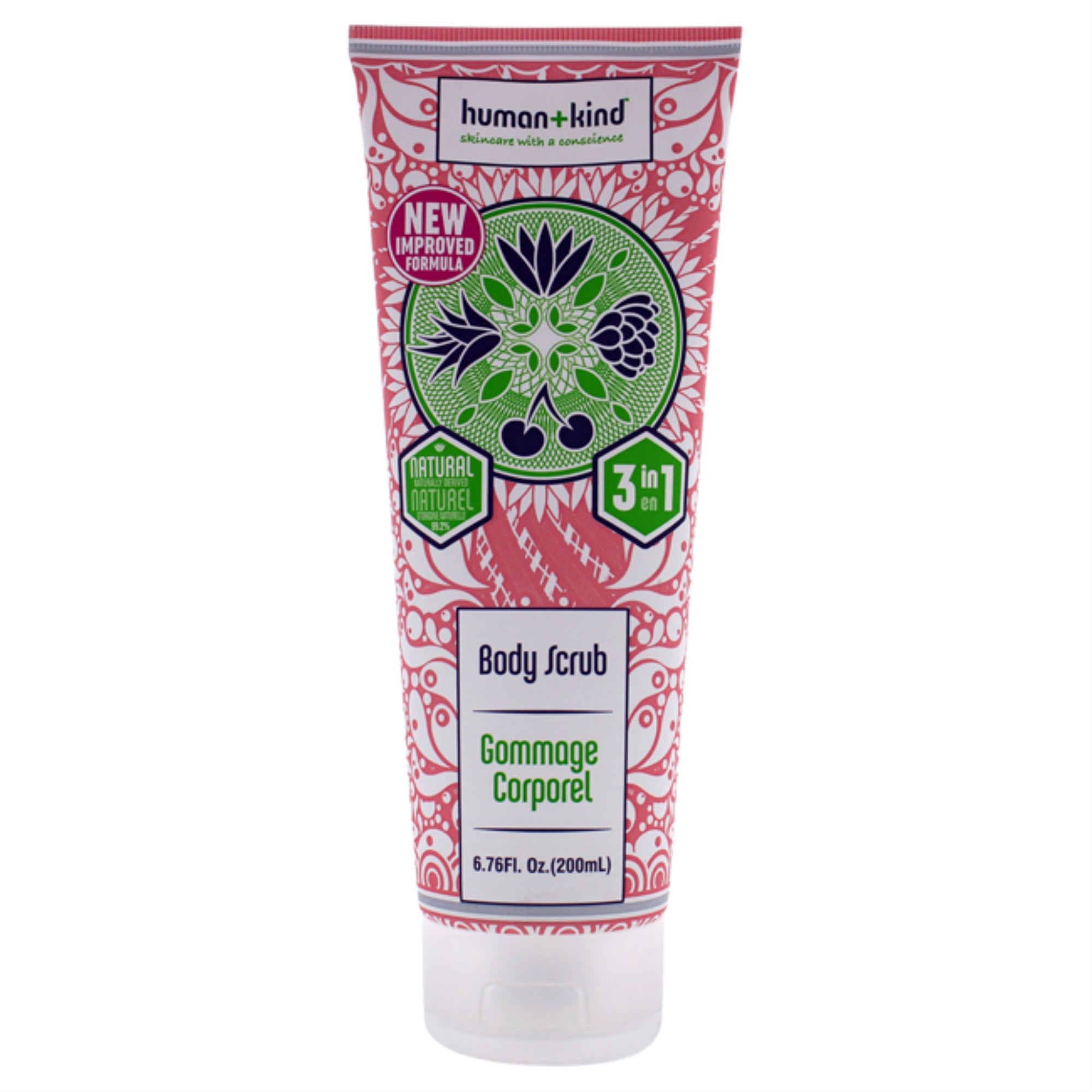 Human+Kind Body Scrub, 3 in 1 Exfoliating Body Scrub, 6.67 oz