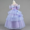 thumbnail image 4 of SuTry Middle Large Children's Sequined Mesh Softness Fabric Solid Color Princess Dress Sequins Catch Light Fits Special Events(Purple#1,4 Years), 4 of 5
