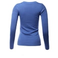 thumbnail image 3 of A2Y Women's Fitted Crew Neck Long Sleeve Side Slit Viscose Sweater Viola L, 3 of 5