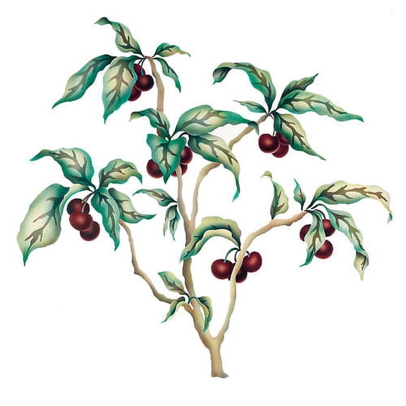 The Mad Stencilist Cherry Tree Wall Stencil; TMS624