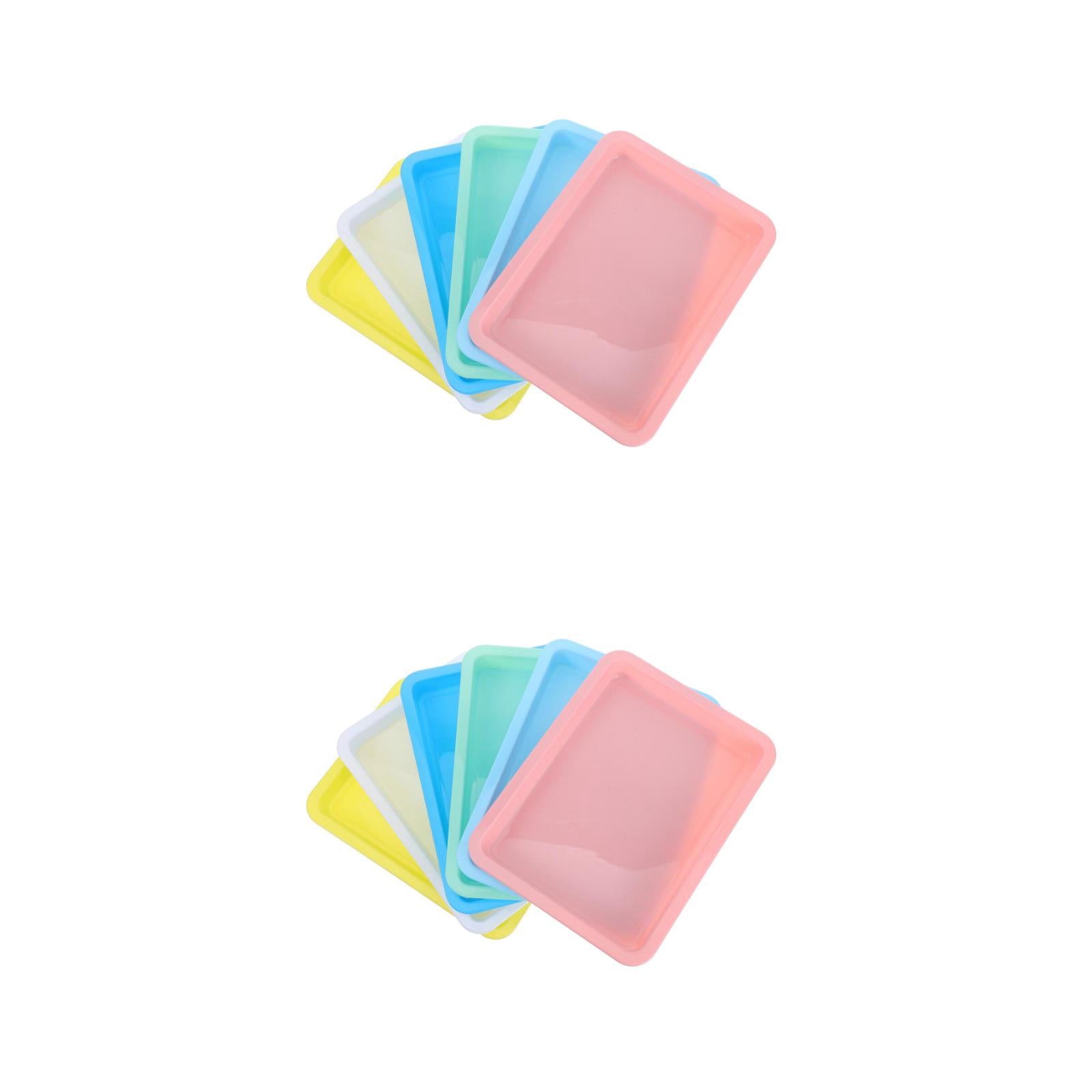 Hemoton 12-Pack Colorful Plastic Art Trays Stackable Craft Storage Organizer for Painting, Kids Projects, and Activity Supplies