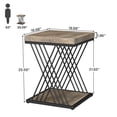 thumbnail image 6 of Fnova Modern Square End Table, 2-Tier Narrow Wood Side Table with Storage Shelf, Nightstand with Faux Marble Top and X-Shaped Metal Frame, Easy Assembly, for Living Room, Bedroom, Entryway, 6 of 10