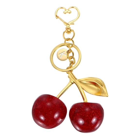 Uxcell Initial Letter Keychain, Cute Cherry Keychain Alphabet K Letter Charm (Red)
