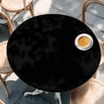 thumbnail image 2 of Black Round Tablecloth, Fitted Table Cover with Elastic for 55"-60" Round Tables, Solid Color Farmhouse Black Table Cloth Outdoor Indoor Dinning Party Waterproof Tablecloths, 2 of 7