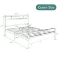 thumbnail image 2 of Amolife Queen Size Modern Heavy Duty Metal Platform Bed Frame with Modern Wood Headboard, Sanders, Dark Brown, 2 of 6