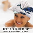 thumbnail image 4 of MesaSe Bonnet de Douche de Luxe pour Femmes - Bonnet de Douche Imperméable et Réutilisable pour Cheveux Longs (floral), 4 of 6