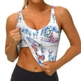 thumbnail image 4 of Lsque Snowy Cottage Holiday Scene Printed Women'S Sports Bra, Compression, Moisture Wicking, High-Impact Sports Bra For Women,Supportive sports bra-Large, 4 of 9