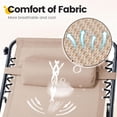 thumbnail image 5 of KING BIRD Chaise Lounge Chair W/Sunshade, 400lbs Support 5-Positon Adjustable, XL - Beige, 5 of 8