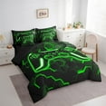 thumbnail image 3 of Manfei Modern Video Game Twin Bedding Sets 7-Piece,Game Gaming Bedding Comforter Set,Green Geometric Honeycomb Sheet Sets For Boys Girls,Super Cozy Bedroom Decoration,Reversible, 3 of 8