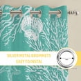 thumbnail image 6 of Teal Coastal Kitchen Curtains Window Panels, Starfish Coral Summer Beach Ocean Insulated Window Treatment Curtain, Grommet Curtains for Bedroom/Living Room/Bathroom, 2 Piece 52"Wx63"L, 6 of 8