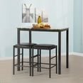 thumbnail image 5 of BestMassage Dining Kitchen Table Dining Set Marble Rectangular Breakfast Wood Set Table And Chair For 2,Brown, 2 Seater with Table Height 32 in, 5 of 8