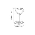 thumbnail image 2 of Unique Bargains 2 Inch Table Number Holder, 5 Pack Wire Photo Picture Place Card Seating Labels Heart Shape Clips, Silver Tone, 2 of 5