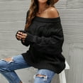 thumbnail image 6 of DailyTrove Women's Off-Shoulder Knit Sweater, Long Sleeve, Casual Beach & Evening Wear, Lightweight Cotton Blend, Relaxed Fit, Plus Size Friendly, 6 of 6