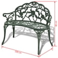thumbnail image 3 of vidaXL Garden Bench 100 cm Cast Aluminium Green, 3 of 3