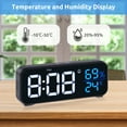 thumbnail image 4 of Onekawa Small Digital Alarm Clock for Bedroom with LED Display, Adjustable Brightness, Plug-in Electric Clock with Dual Loud Alarms, Snooze, 12/24H, Temperature & Humidity Display, 4 of 7