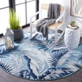 thumbnail image 3 of SAFAVIEH Cabana Rosario Indoor/Outdoor Area Rug, Aqua/Navy, 7' x 7' Round, 3 of 12