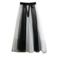 thumbnail image 3 of Bovxnpu Plus Size Skirts For Women, Womens Long Maxi Skirts High Waist A Line Casual Skirts, Woman Temperament Toning High Waist Slim-Line Yarn Puffy Skirt Free Size, 3 of 4