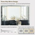thumbnail image 3 of OKD Modern Fluted Corner Vanity Desk, 48" Corner Makeup Vanity Desk with Smart Mirror and Lights, Oak Vanity Desk with Charging Station and 3 Drawers & Shelves for Bedroom, Dark Grey, 3 of 9
