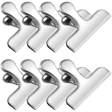 Chip Clips, 8 Pack Stainless Steel Chip Clips, Chip Clips Bag Clips Food Clips, Bag Clips for Food, Clips for Food Packages, Chip Bag Clips - Air Tight Seal, Heavy Duty Snack Clips Kitchen Clips