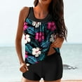 thumbnail image 2 of Stamzod Two Piece Swimsuit Women Tummy Control Modest Tankinis Women's Fashion Floral Bathing Suits Tankini Tops with Swim Shorts Multicolor I XXL, 2 of 6