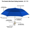 thumbnail image 5 of The Little Giant Vented Large 58 Inch Automatic Open Folding Golf Umbrella, Portable Strong Fiberglass Ribs Travel Umbrella, Oversize Folding Umbrella with Wooden Handle for Men & Women, Royal blue, 5 of 5