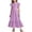 Light Purple, variant on Krdevn Girls Pleated Short Sleeve Round Neck Loose Casual Flowy Layered Extra Long Dress with Pockets,10-11 Years