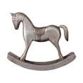 thumbnail image 1 of Estatua de caballo mecedor, escultura de madera, diseño vintage, figura decorativa versátil. Plata, 1 of 9