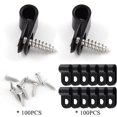 thumbnail image 3 of shiyou-100 Pack R-Type Cable Fastener Wire Clamp, 3/16 Inch Black Nylon Screw Mounting Cord Fastener Clips for Cable Management,Cord Organizer and Cord Holder, 3 of 4