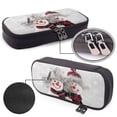 thumbnail image 4 of Lsque Christmas Snowman With Hat Printed Big Capacity PU Leather Pencil Case Large Pencil Pouch Stationery Pen Bag Pencil Holder for Teen, 4 of 6