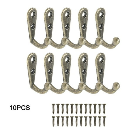 

10 Pieces Coat hooks Single Wall Mounted Robe Hook Vintage Prong Hanger
