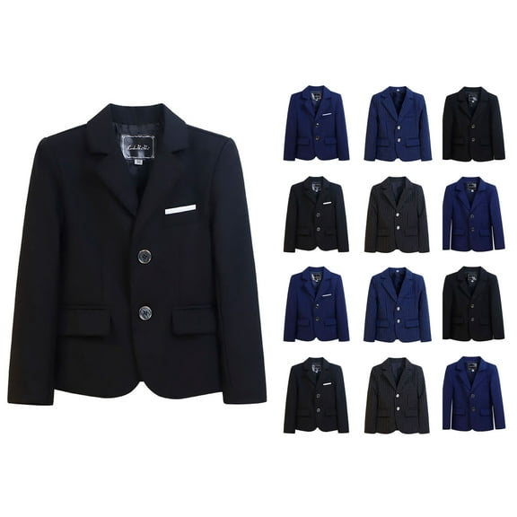 HAOTAGS Teen Boys Suit Jacket(2-16） Casual School Uniform Wedding Ring Bearer Outfit Boy Formal Suit Black Size 5-6 Years