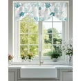 thumbnail image 3 of Tie Up Valance Curtain for Kitchen,Nautical Coral Teal Sea Turtle Rod Pocket Short Curtains Adjustable Tie-Up Shade Valances,Summer Ocean Beach Shell Window Treatment for Bathroom Living Room Bedroom, 3 of 8
