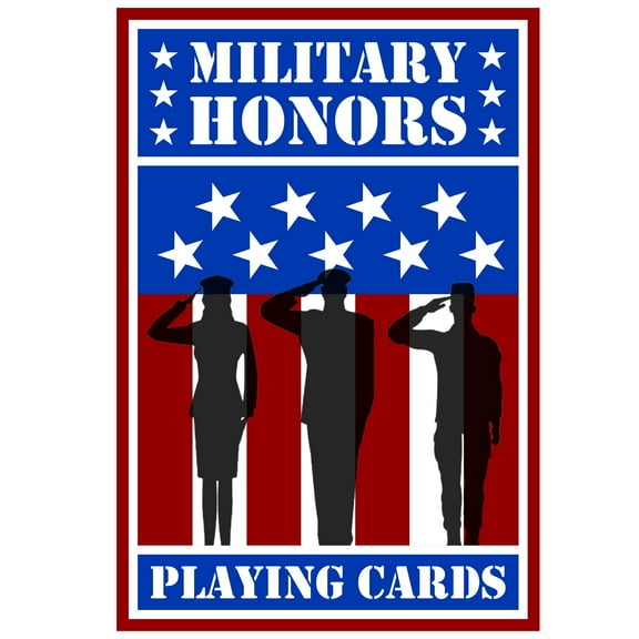 Military Honors Playing Cards - Support The Troops Themed Cards, Army-Navy-Air Force-Marines, Cobblestone Games