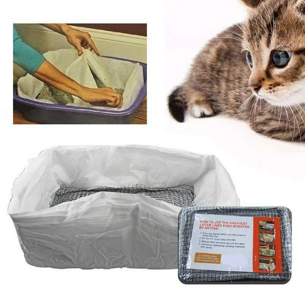 Feiona 10pcs/lot Reusable Cat Mat Pad Bed Feces Filter Hands Free Cats