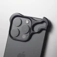 thumbnail image 2 of Aluminum Alloy Bumper Phone Shell for IPhone 15 14 13 12 Pro Max with Lens Film Protection Bare Metal Corner Pad case Cover Black For iPhone 12 Pro, 2 of 5