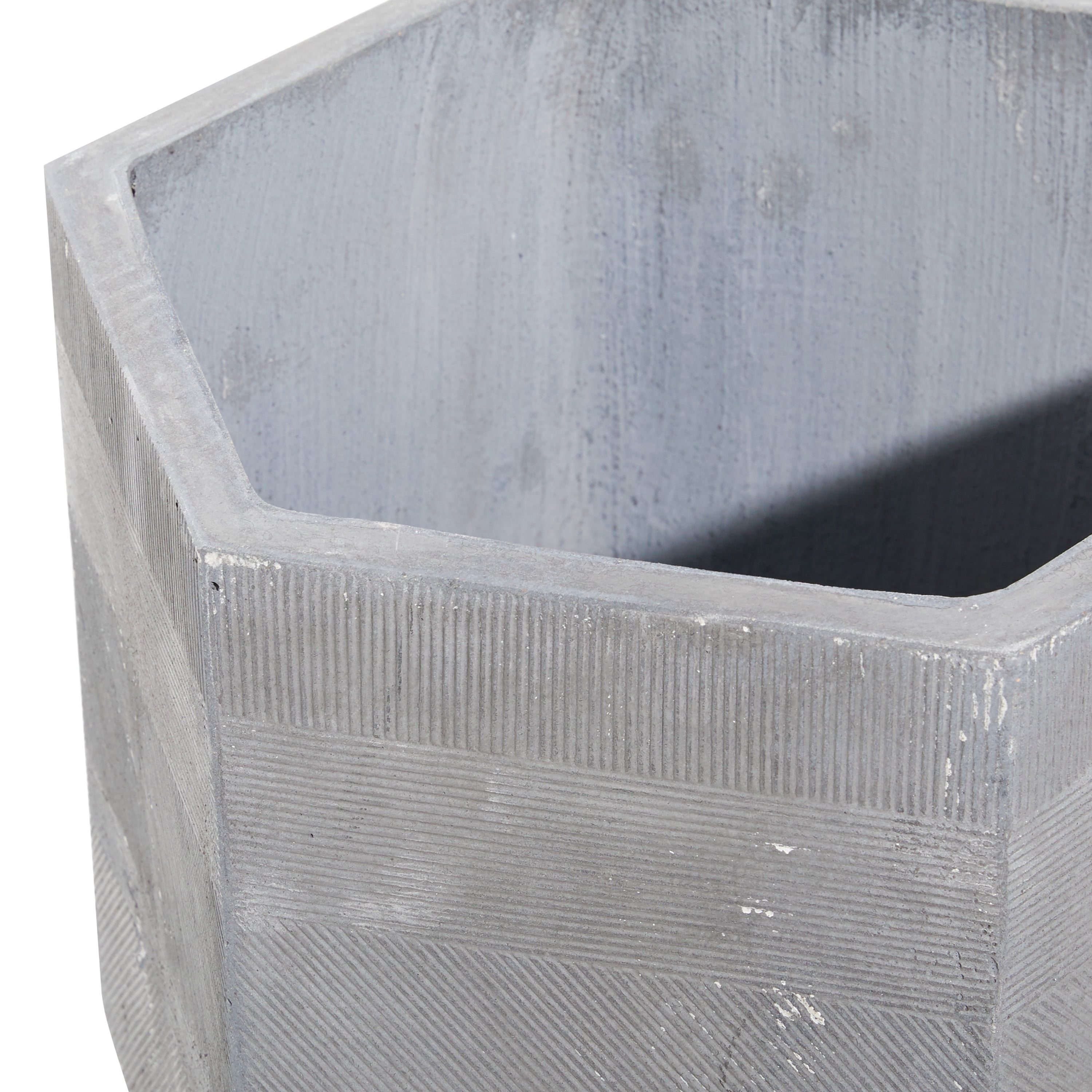DecMode 15", 17" Grey Ceramic Contemporary Planter, 2 - Pieces